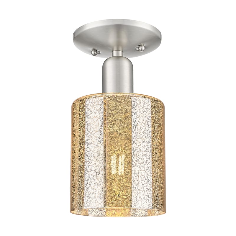 Innovations Lighting 716-1C-11-5 Cobbleskill Semi-Flush Cobbleskill 5" - Brushed Satin Nickel / Mercury