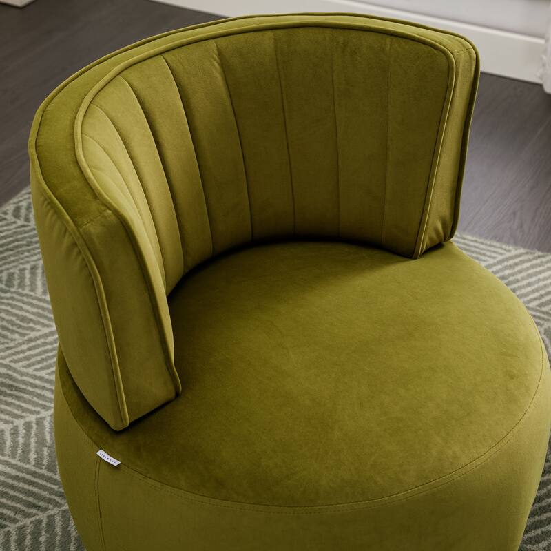 360 Degree Swivel Cuddle Barrel Sofa Chairs with Wide Upholstered