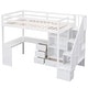 preview thumbnail 34 of 80, Multifunctional Wood Twin Size Loft Bed with L-Shaped Desk and Storage Staircase, Loft Bed Frame with Cabinet and Drawers
