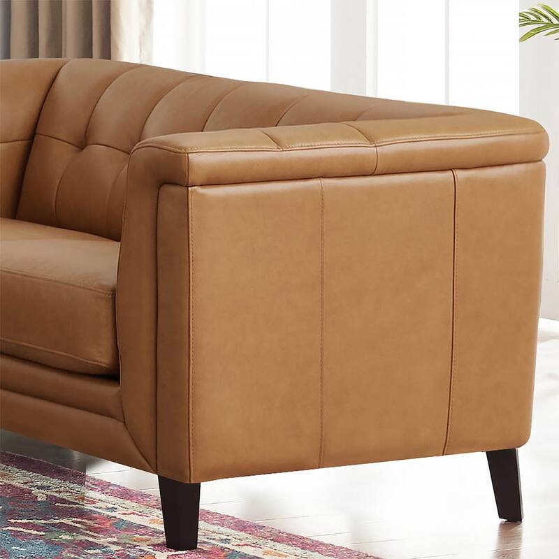 Hydeline Arvo Top Grain Leather Sofa and Loveseat Set with Feather, Memory Foam and Springs