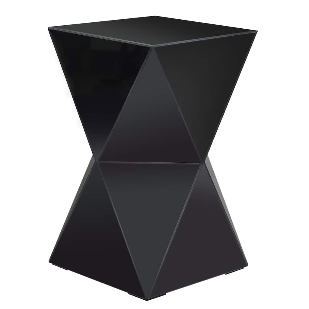 StyleCraft Prism Hourglass Glass Side Table