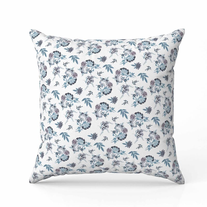 Rose Dreams Indoor/Outdoor Reversible Throw Pillow White and Brown