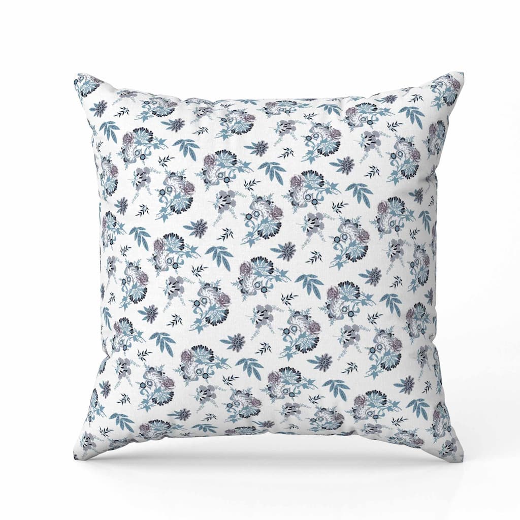 Rose Dreams Indoor/Outdoor Reversible Throw Pillow White and Brown