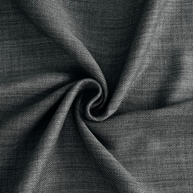 Exclusive Fabrics French Pleated Textured Faux Linen Room Darkening Curtains for Bedroom & Living Room Curtains Single Panel