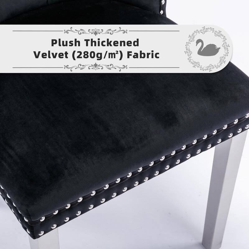 Tufted Naliheads Solid Wood Upholstered Dining Chairs (Set of 4)