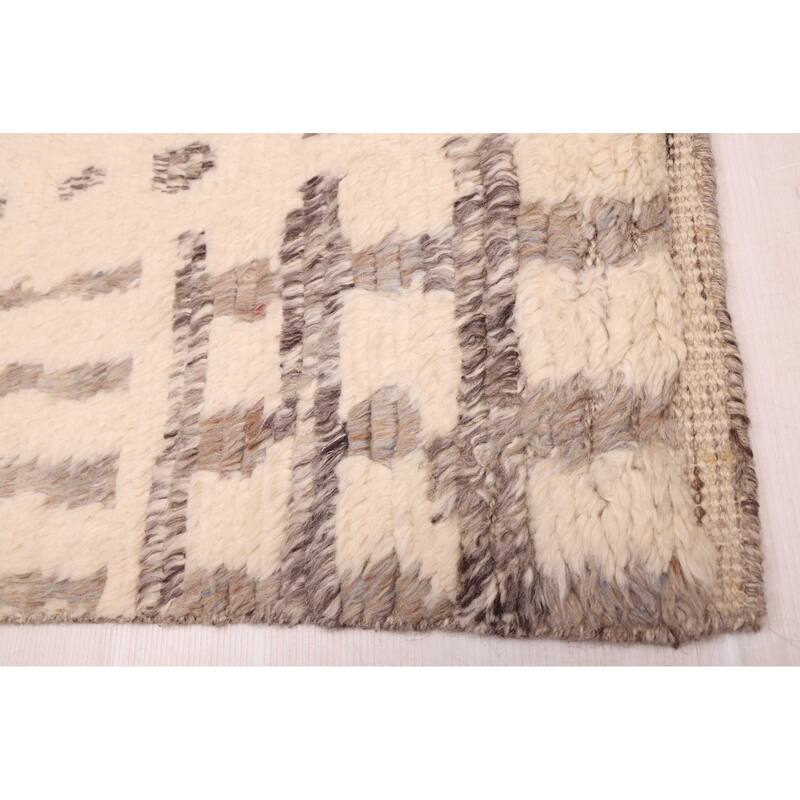 ECARPETGALLERY Hand-knotted Looma Cream, Grey Wool Rug - 8'3 x 10'0