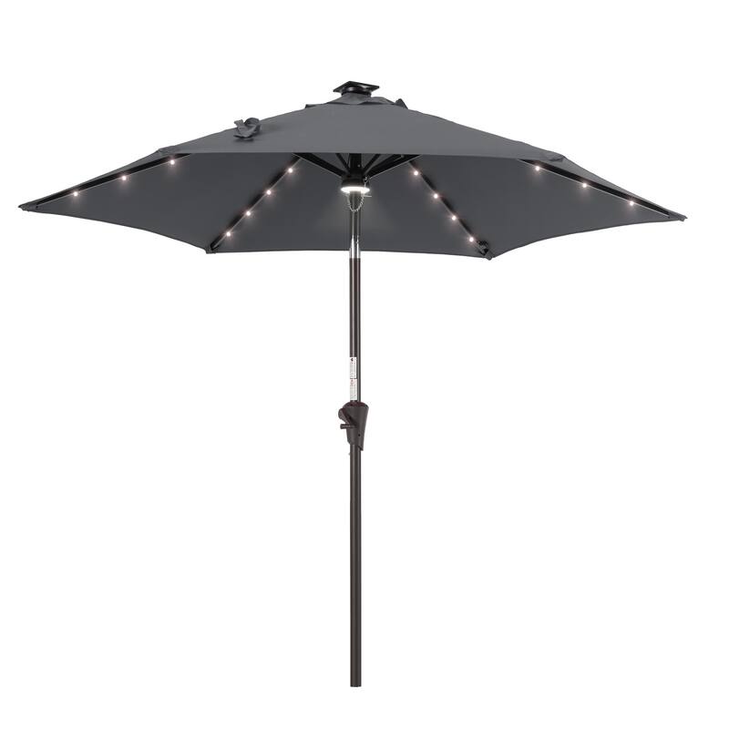 Outdoor Patio Umbrella with Metal Frame for Modern Patio Living - Grey - 12' x 14'