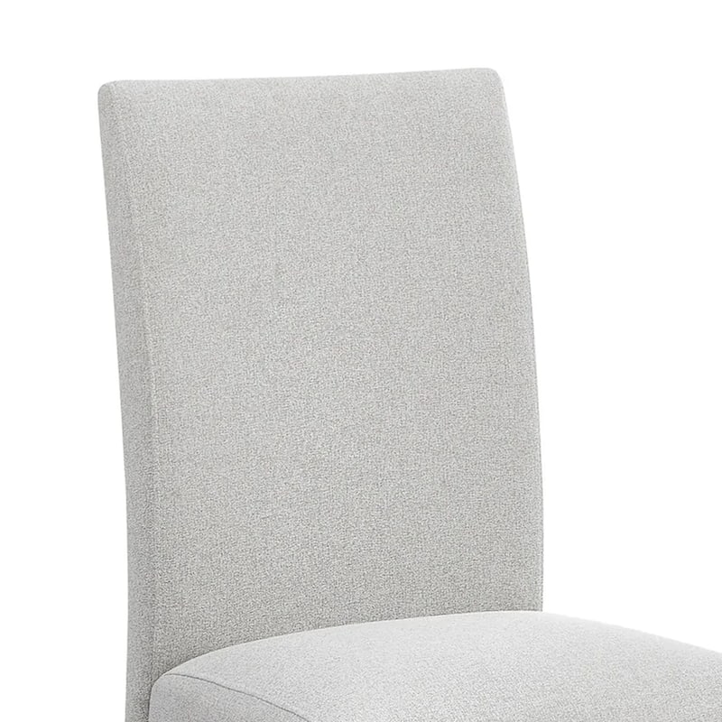 Riac Set of 2 Side Dining Chairs, Black Wood, Dove Gray Fabric Seat