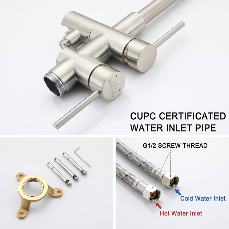 2-handle Freestanding Bathtub Faucet with Hand Held Shower
