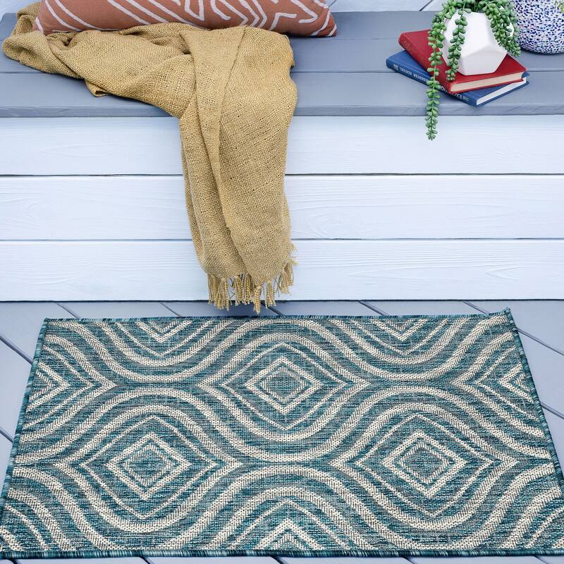 Colonnade Modern & Contemporary Abstract Indoor/Outdoor Area Rug