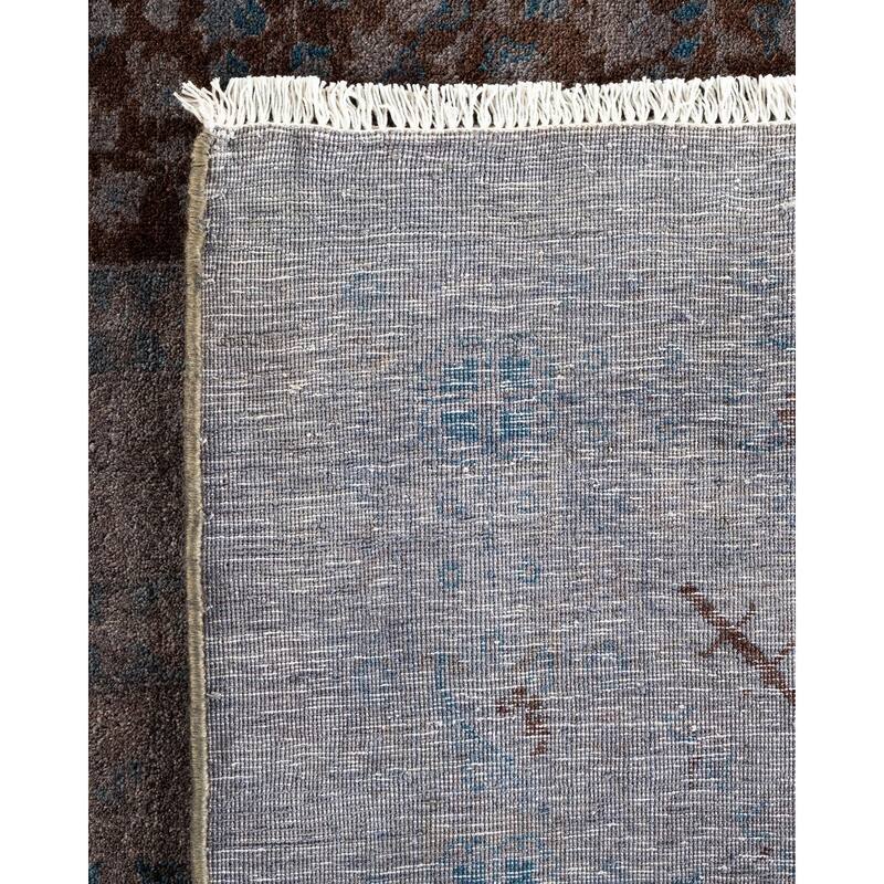 Overton Hand Knotted Wool Vintage Inspired Modern Contemporary Overdyed Gray Area Rug - 10' 3" x 13' 10"