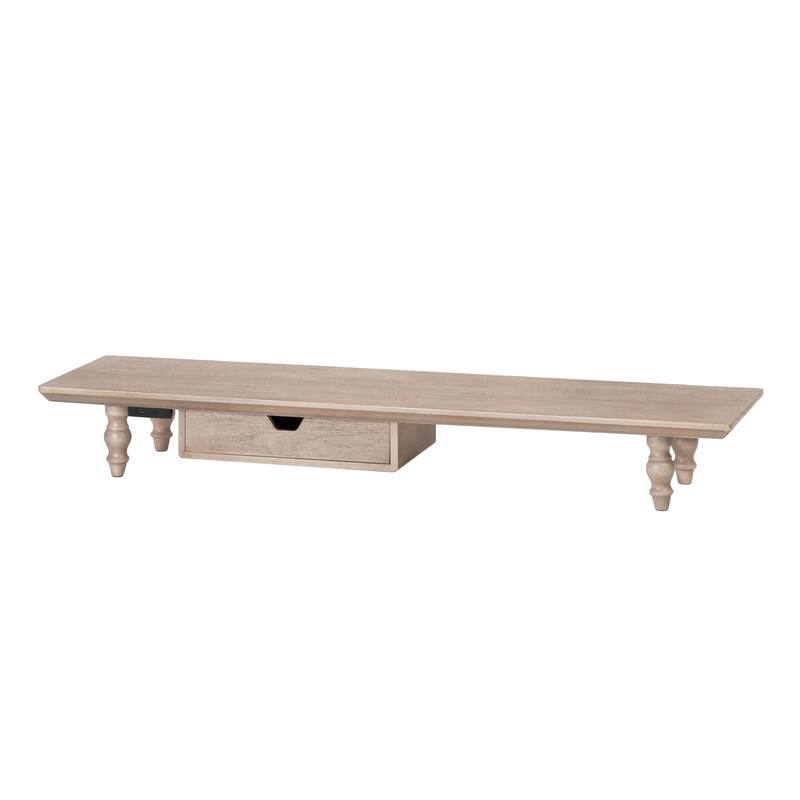 Jani Wood Monitor Stand Riser Desk - Ergonomic Design Stand, Desktop Organizer Table for Home, Office Workspace, Gaming Desk