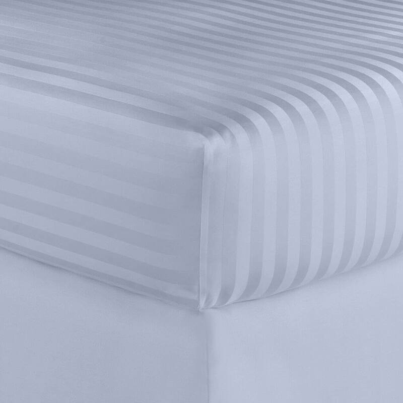 Home Sweet Home Dream Striped 1200 TC Egyptian Cotton Deep Pocket Bed Sheet Set - Blue - Queen