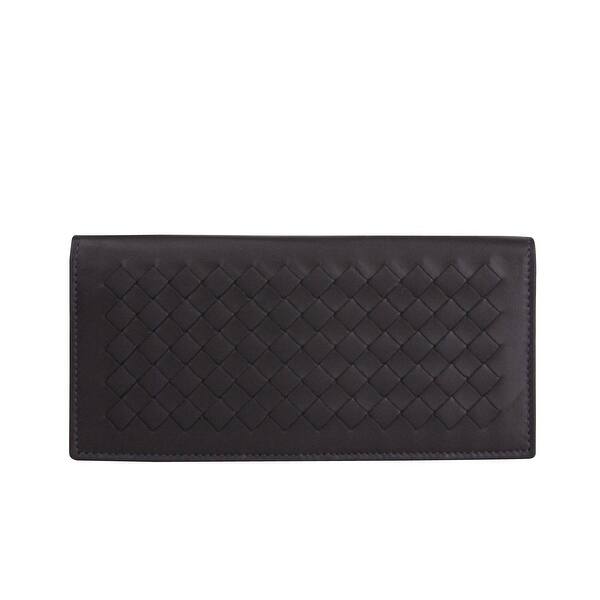 Shop Bottega Veneta Men S Intercciaco Long Bifold Dark Plum Leather Wallet 390878 6017 One Size Overstock 28031950