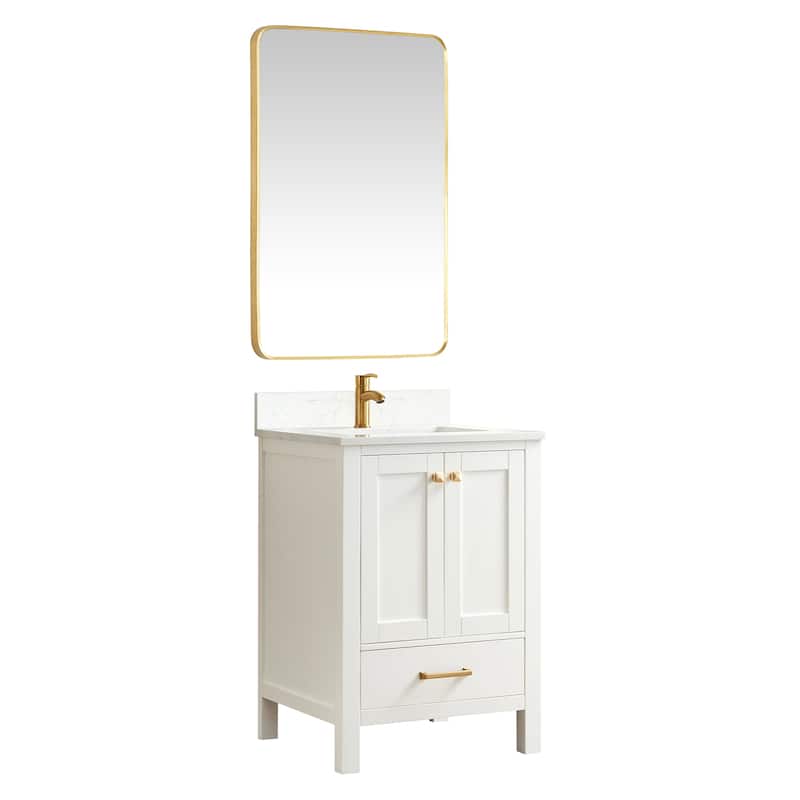 Shannon 24" Single Vanity with Composite Stone Countertop & Mirror