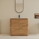 preview thumbnail 62 of 87, BNK 36"/40"/48"/52"/60"/64"/84"/92" Bathroom Vanity With Sink, Freestanding Bathroom Vanity with Doors and Adjustable Shelf 36''W×18.8''D×34.1''H - Imitative Oak