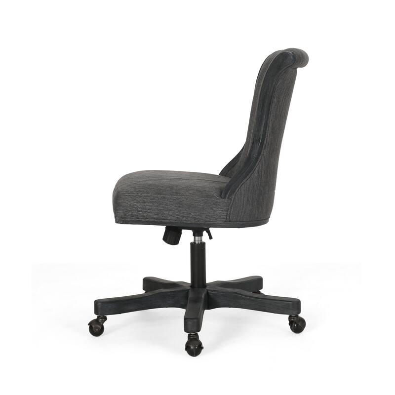Coulee Upholstered Roll Back Swivel Office Chair by Christopher Knight Home - 24.75" L x 27.75" W x 35.50-40.00" H
