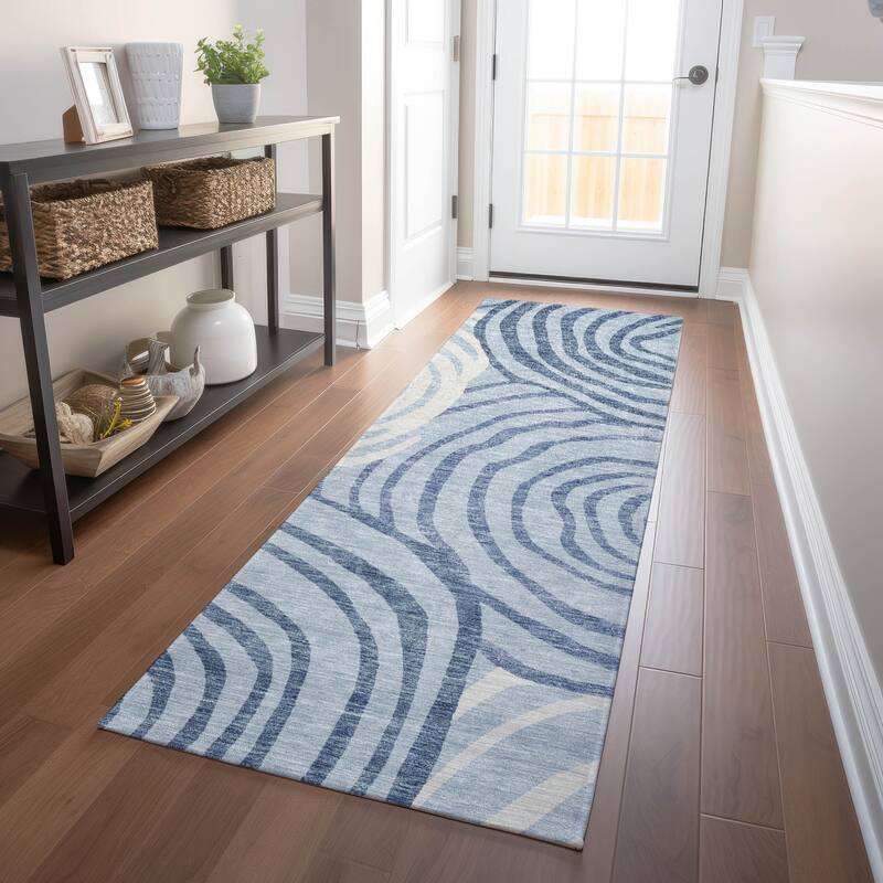 Premium Washable Super Soft Modern Mesmerize Mayfield Rug - Sky - 2' 3" x 7' 6" - Runner