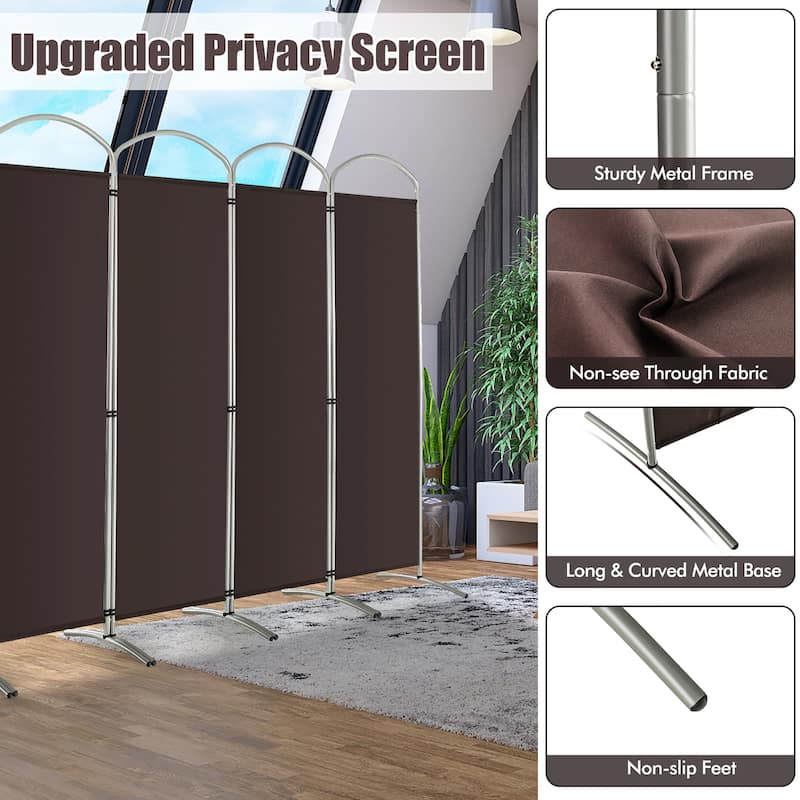 Costway 6 Panels Folding Privacy Screen 6 Ft Tall Fabric Privacy