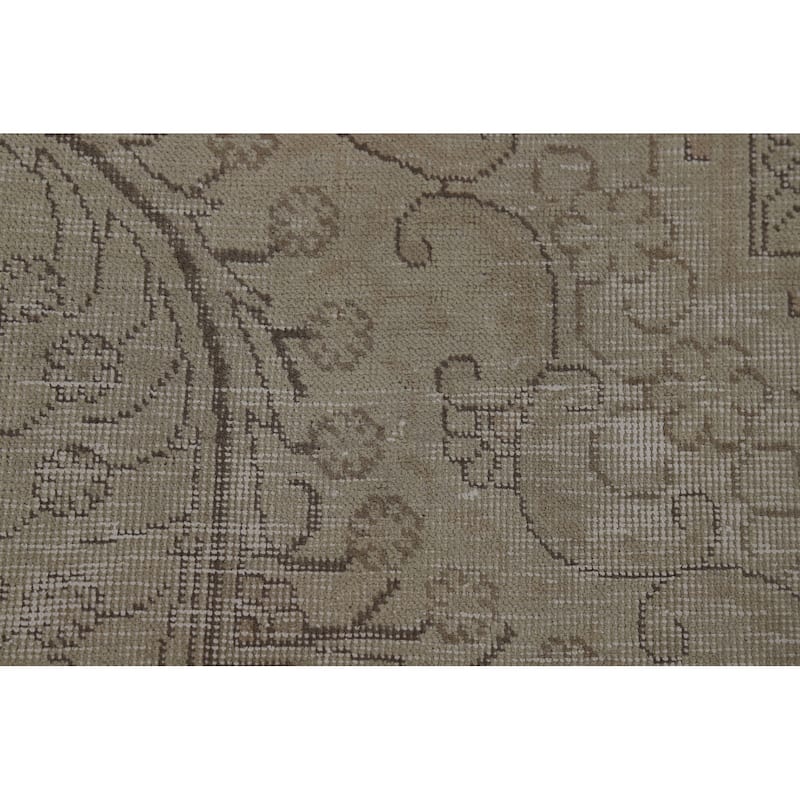 Distressed Tabriz Vintage Persian Rug Bedroom Hand-Knotted Wool Carpet - 9'10" x 12'10"