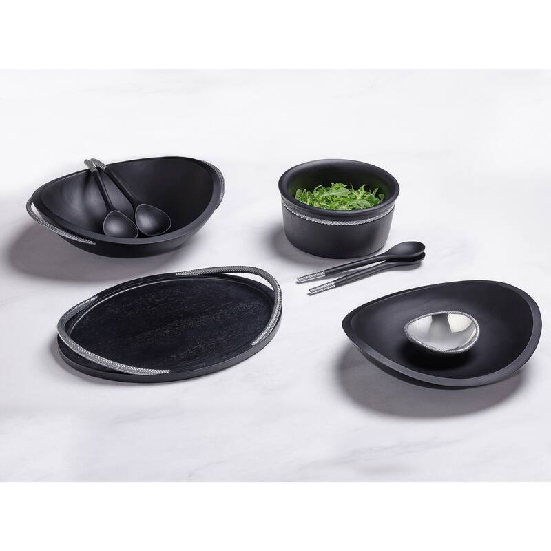 Nambe Braid Chip and Dip Bowl - 14.5" x 16.75" x 4.3"