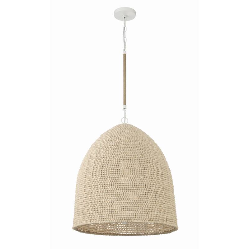 Jasper 6 Light Matte White Chandelier - 20"W x 22.5"H x 20"D