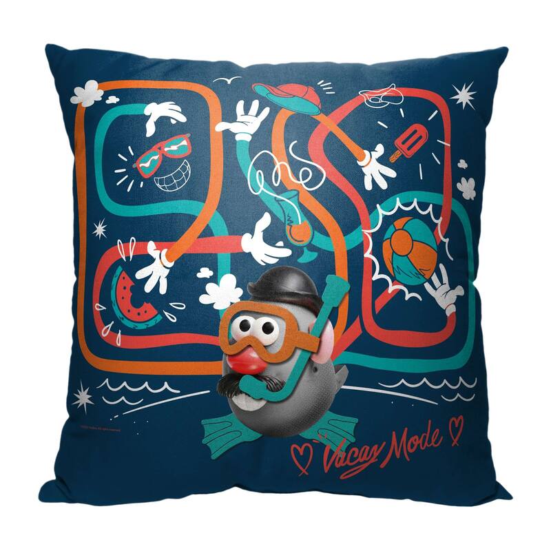 Hasbro Mr. Potato Head 18 Inch Throw Pillow - 18" x 18" - Vacay Mode