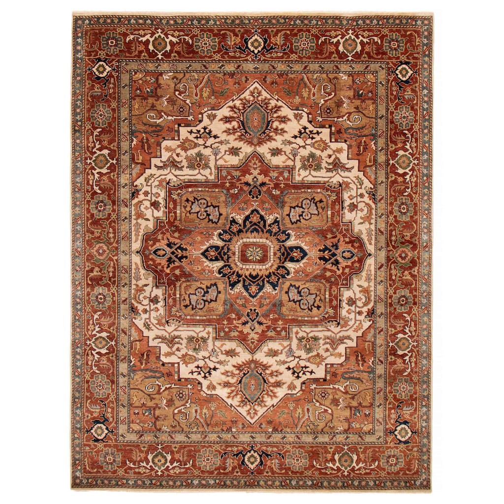 ECARPETGALLERY Hand-knotted Jules Sultane Ivory Wool Rug - 8'6 x 11'3