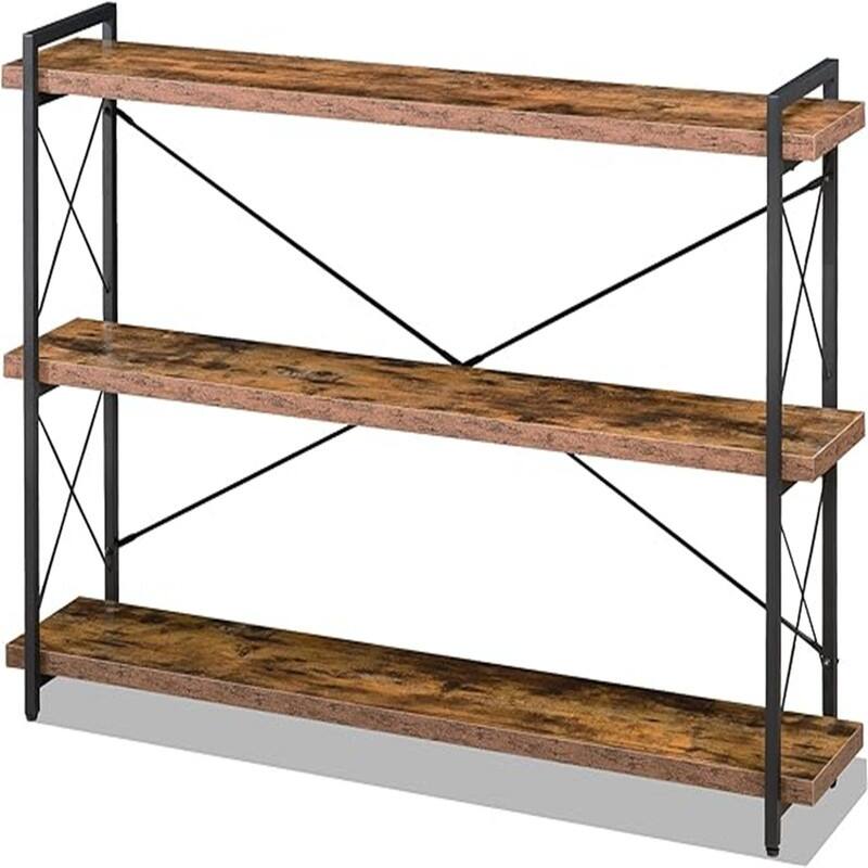 Bookshelf - 12"D x 57"W x 35"H - Rustic Brown