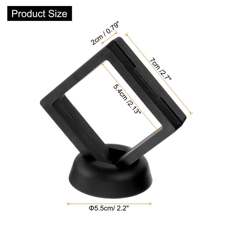20 Pcs 3D Floating Display Case, 2.76 x 2.76 x 0.8 Inch Display Holder - Black