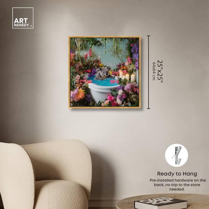 Koala Bath Canvas by Art Remedy