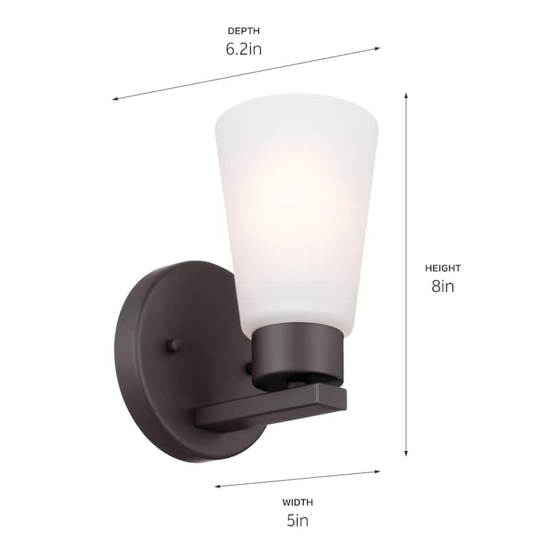 Kichler Lighting Stamos 1-Light Bathroom Indoor Wall Sconce Light