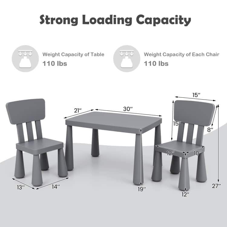 Versatile 3-Piece Children's Activity Table and Chair Set for Creative - table: 30" x 21" x 19"