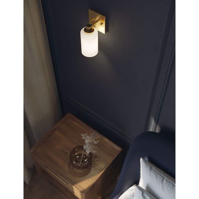 AFX LEOS0509MB Leo 9" Tall Bathroom Sconce with Frosted Glass Shade