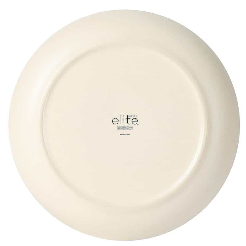 Gibson Elite Leeds Court Plates and Bowls Sets, 16-Piece Stoneware Dinnerware Sets, Round Speckle Reactive Glaze Dish Set