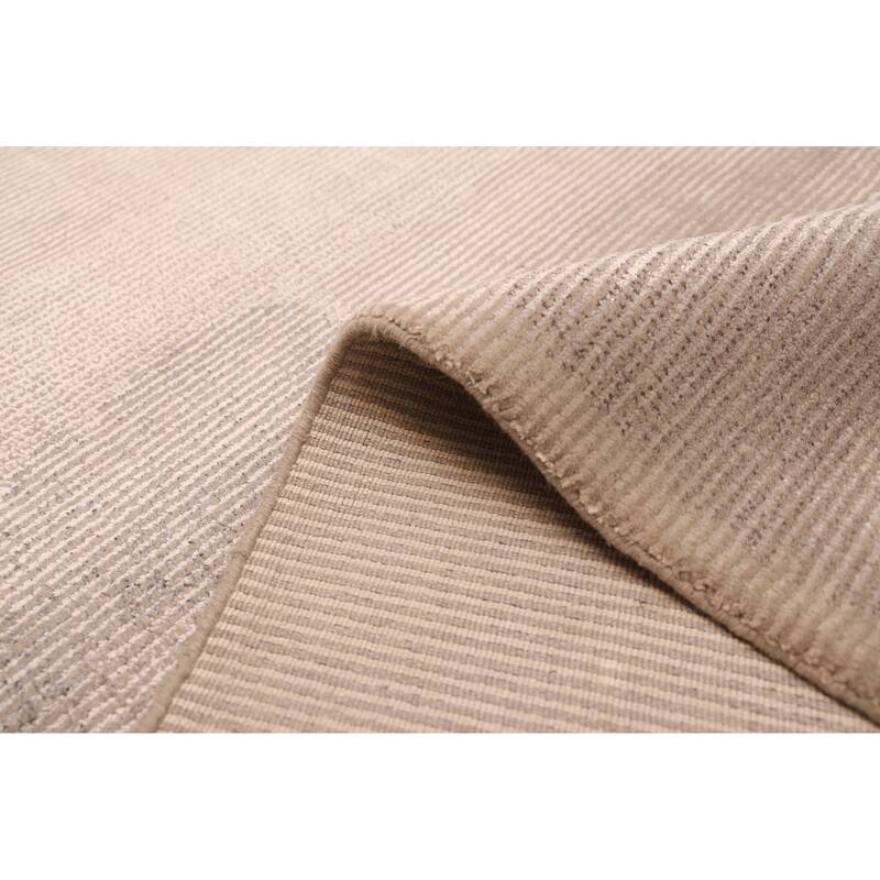 ECARPETGALLERY Hand Loomed Loreto Taupe Viscose, Wool Rug - 5'4 x 7'5