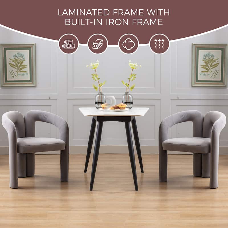 Set of 2 Contemporary Velvet Fabric Upholstered Accent Armchair