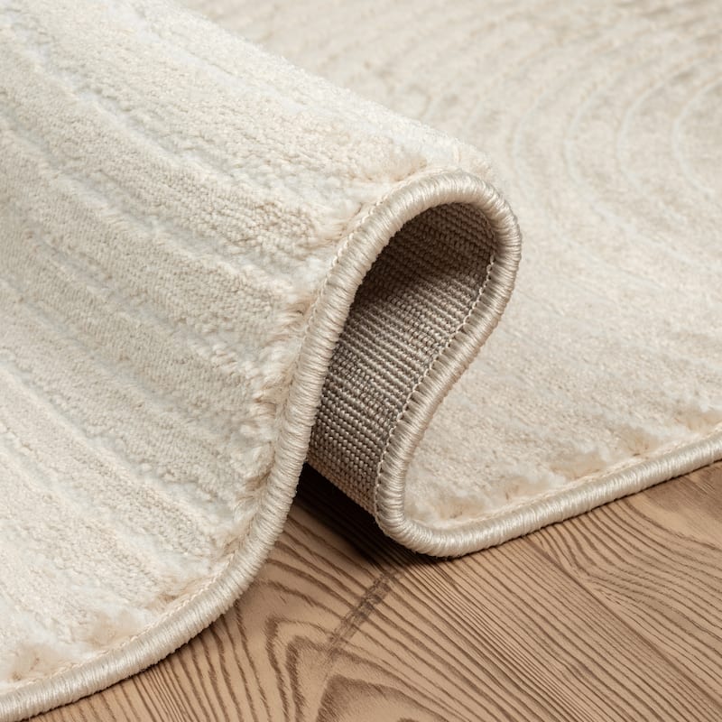Abani Neutral NTL130 Zen Reiki Circles Area rug