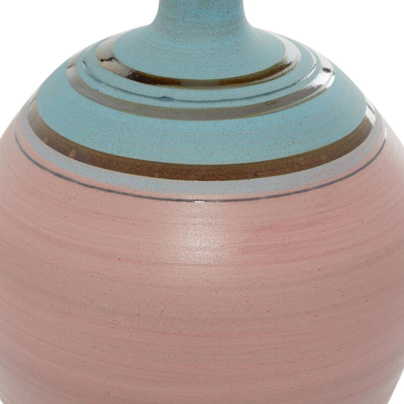 Ceramic Vase with Blue Tops - Pink - Roche River Decor