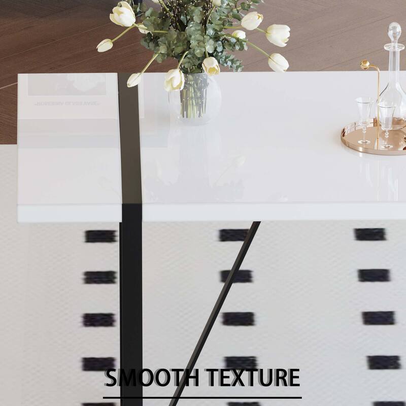 5-Piece Dining Table & Chairs Set with Metal Frame, Black Upholstered Dining Chairs with C-Shaped Legs