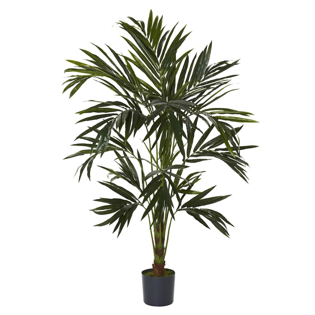 Tall Kenta Palm Tree - 6Ft Indoor Tropical Decor - Lush Green Faux Plant for Home Office Living Room - 6ft.