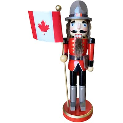 14 inch Royal Mounty Nutcracker - red