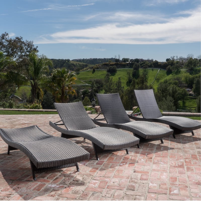 Outdoor Wicker Lounge Chairs (Set of 4) by Christopher Knight Home - Brown