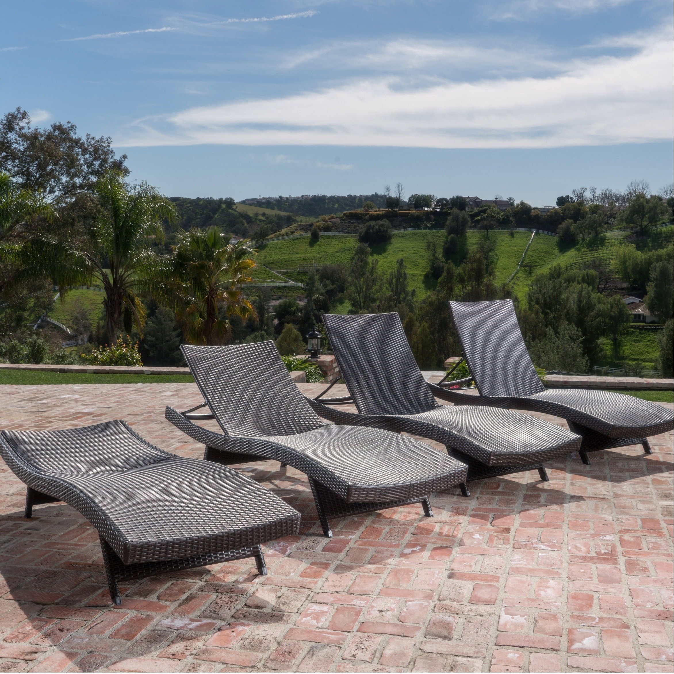 Outdoor Wicker Lounge Chairs Set of 4 by Havenside Home On