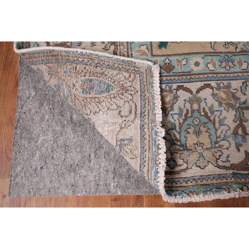 Distressed Tabriz Vintage Persian Rug Handmade Oriental Wool Carpet - 9'6" x 12'7"