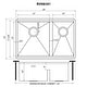 preview thumbnail 8 of 7, Ruvati 28-inch Workstation Sink 60/40 Double Bowl Undermount Low Divide 16 Gauge Stainless Steel - 28" x 19″