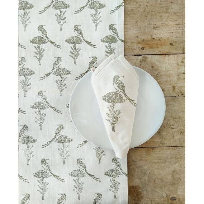 French Home Set of 4 Sugarbird Napkins - Sage