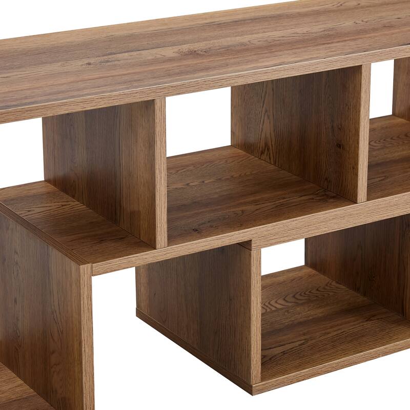 2 Pieces Cube TV Stand, L-Shaped TV Console Stand Entertainment Center with Open Storage Bookcase Shelf