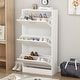 preview thumbnail 2 of 15, 23.6"W Trendy Shoe Storage Cabinet with 3 Large Fold-Out Drawers