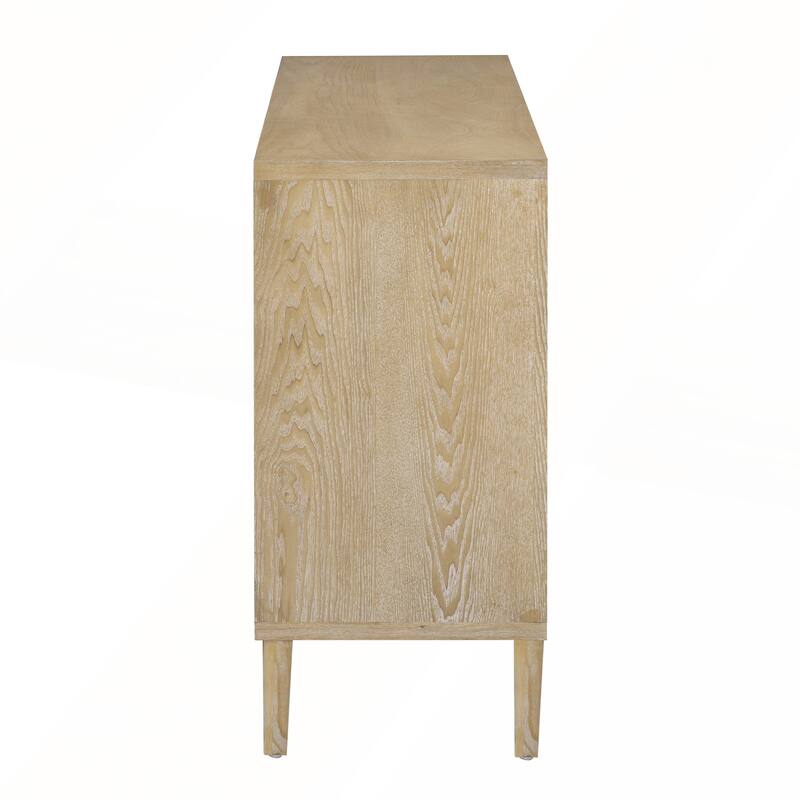 Farmhouse 59.8in 4 Doors Sideboard with Hidden Handle